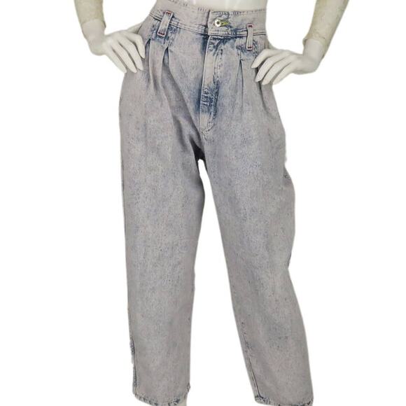 Vintage High Waisted Acid Wash Denim Jeans